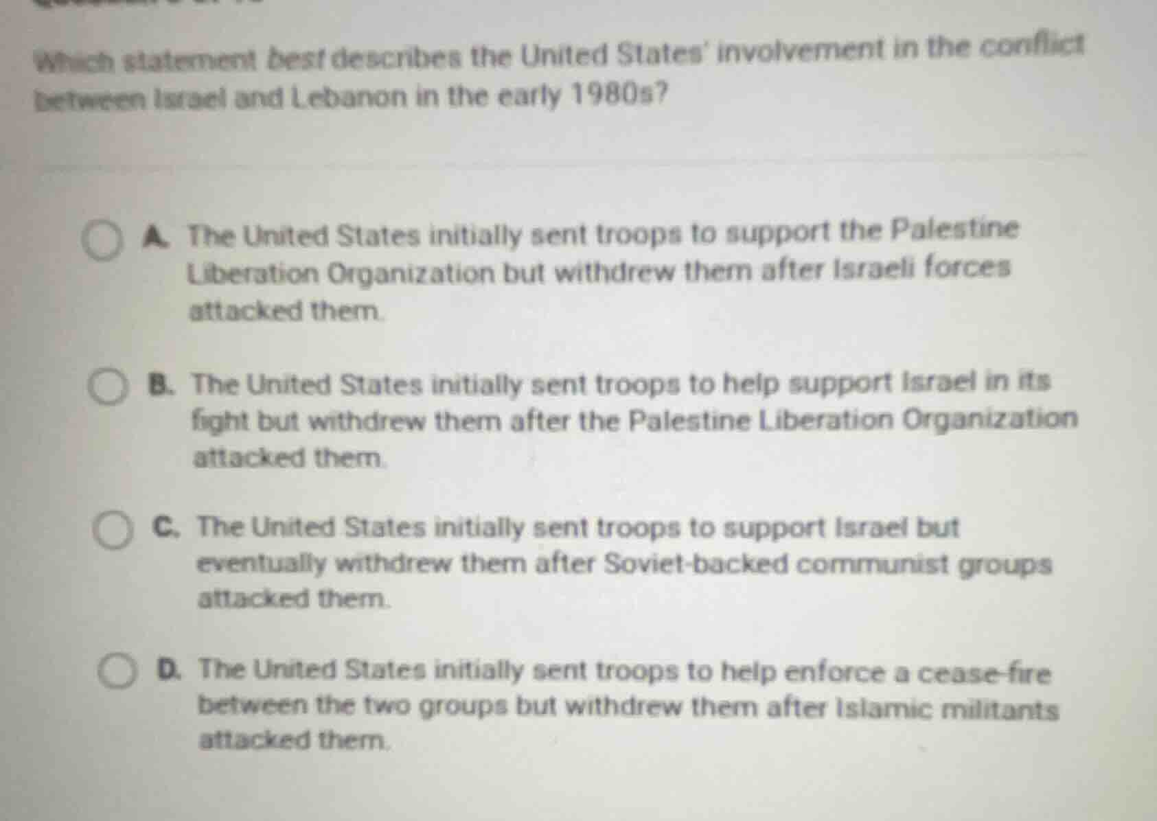 which statement best describes the united states involvement in the con…