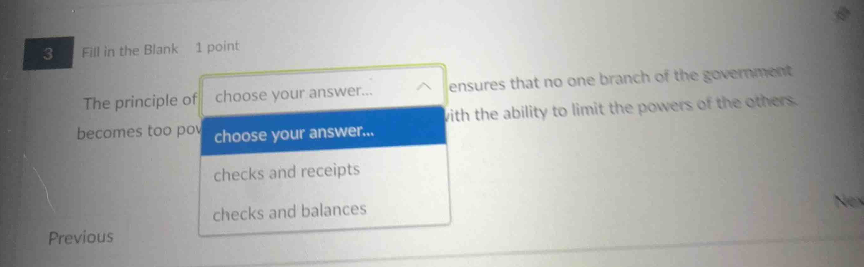 fill in the blank 1 point the principle of choose your answer... ensure…