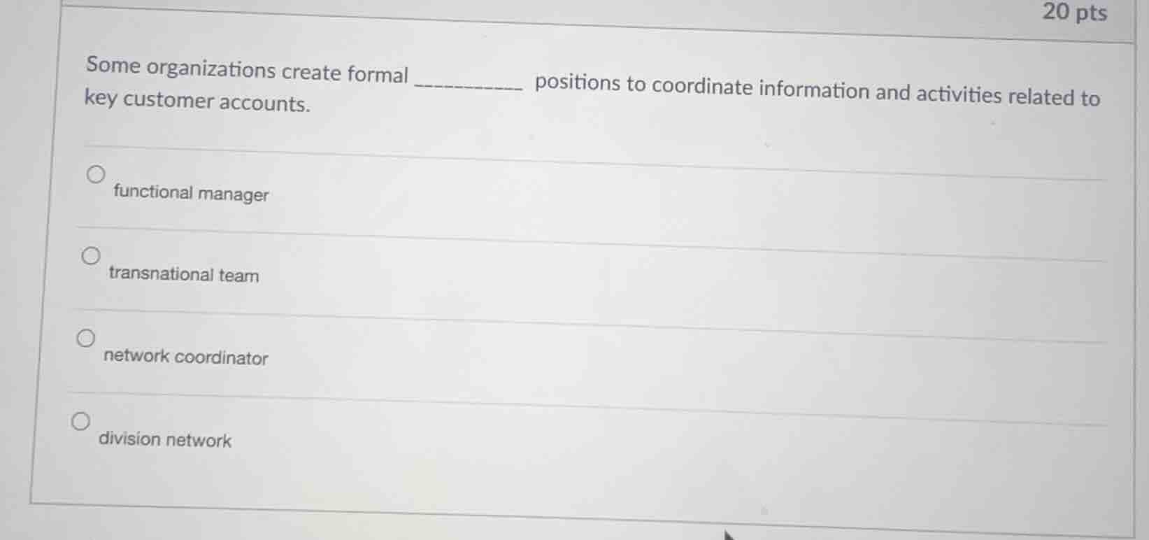 some organizations create formal ________ positions to coordinate infor…