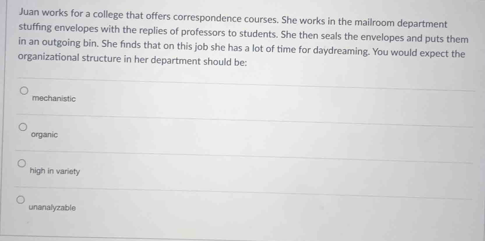 juan works for a college that offers correspondence courses. she works …