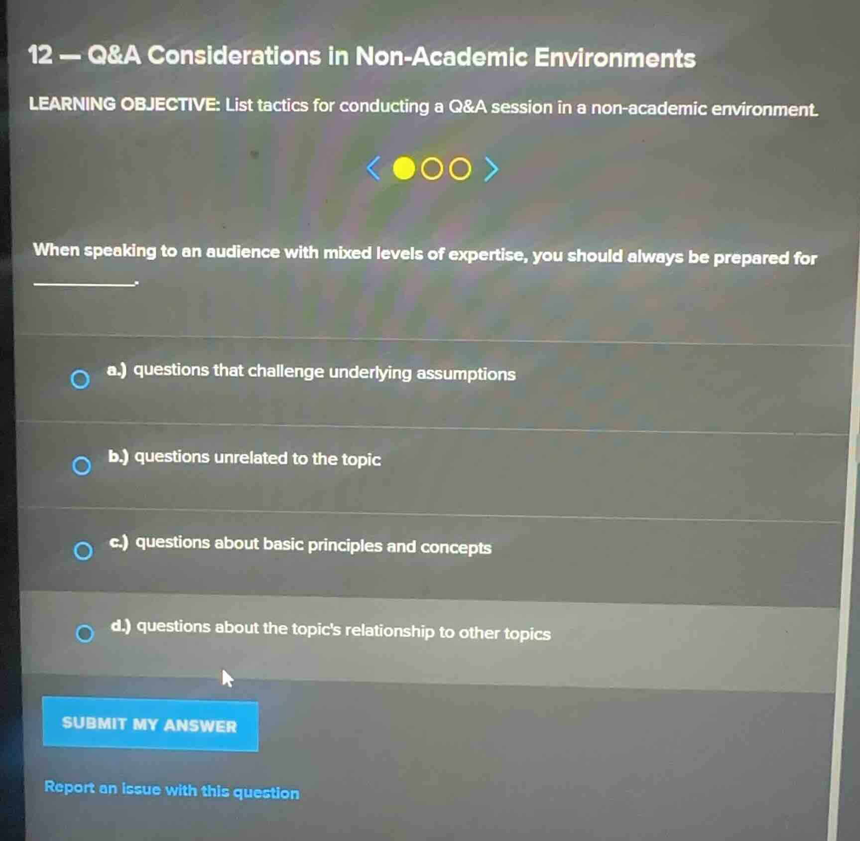 12 - q&a considerations in non-academic environments learning objective…