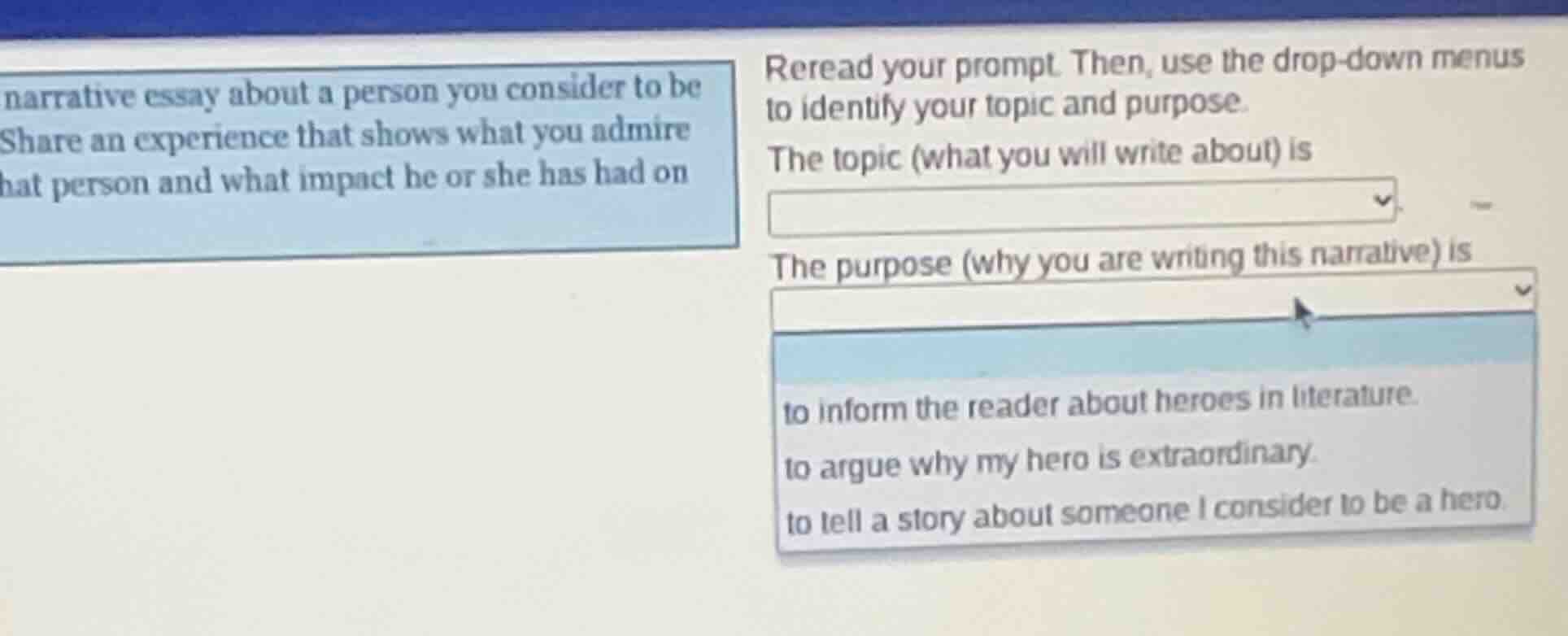narrative essay about a person you consider to be share an experience t…