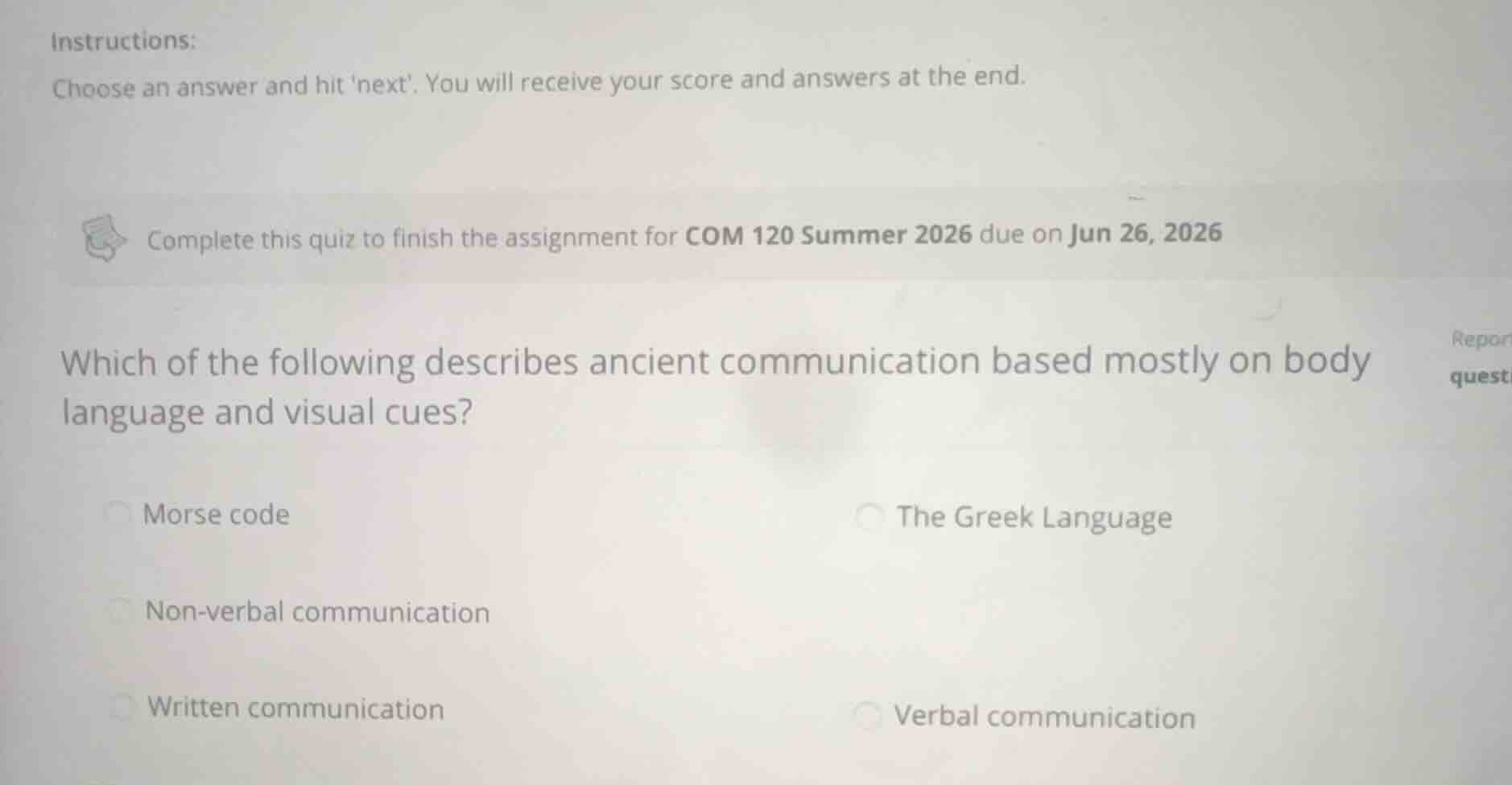 which of the following describes ancient communication based mostly on …
