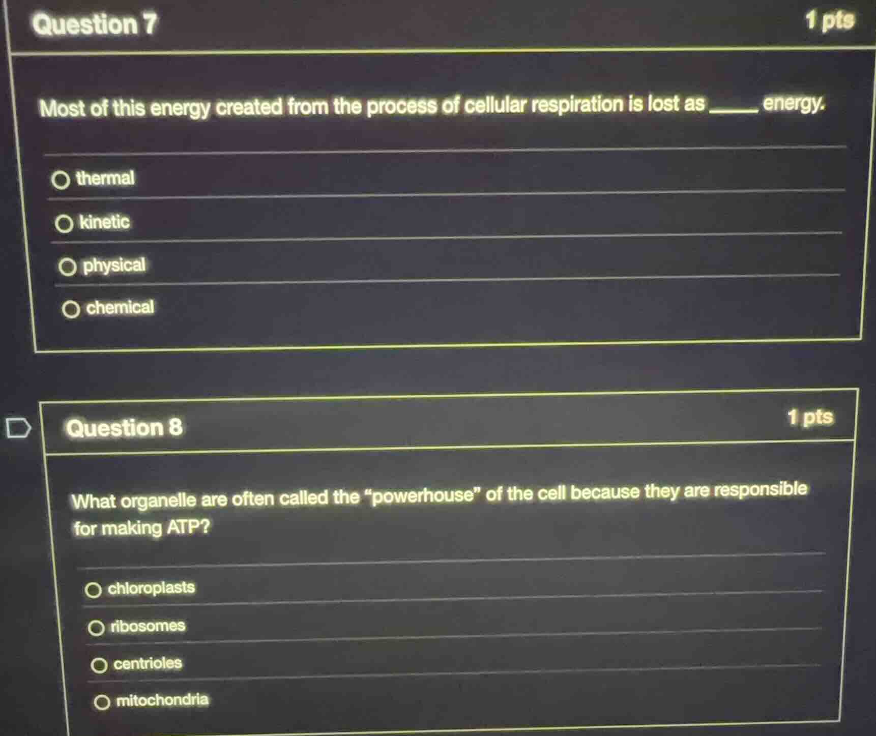 question 7 most of this energy created from the process of cellular res…