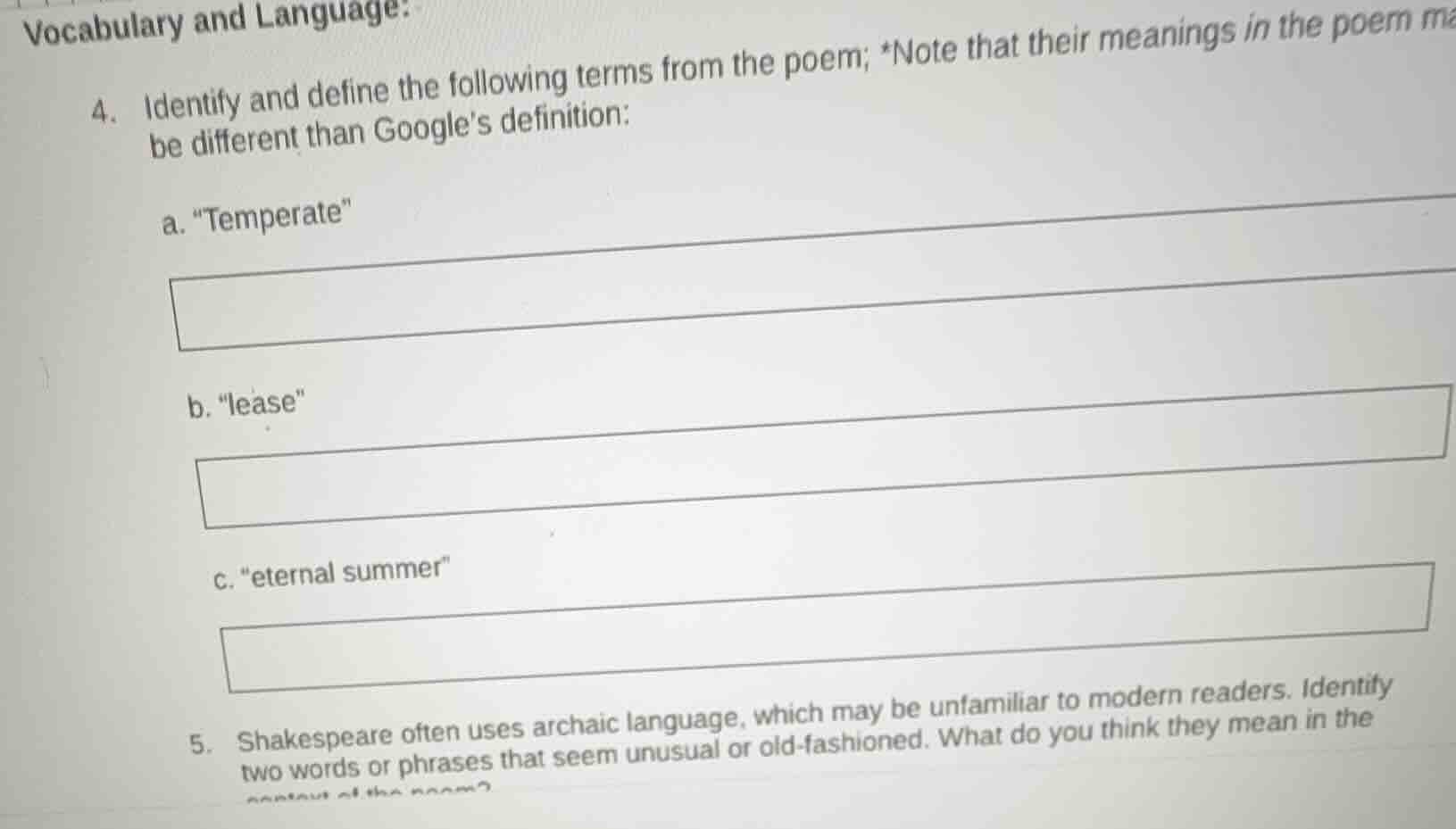 vocabulary and language: 4. identify and define the following terms fro…