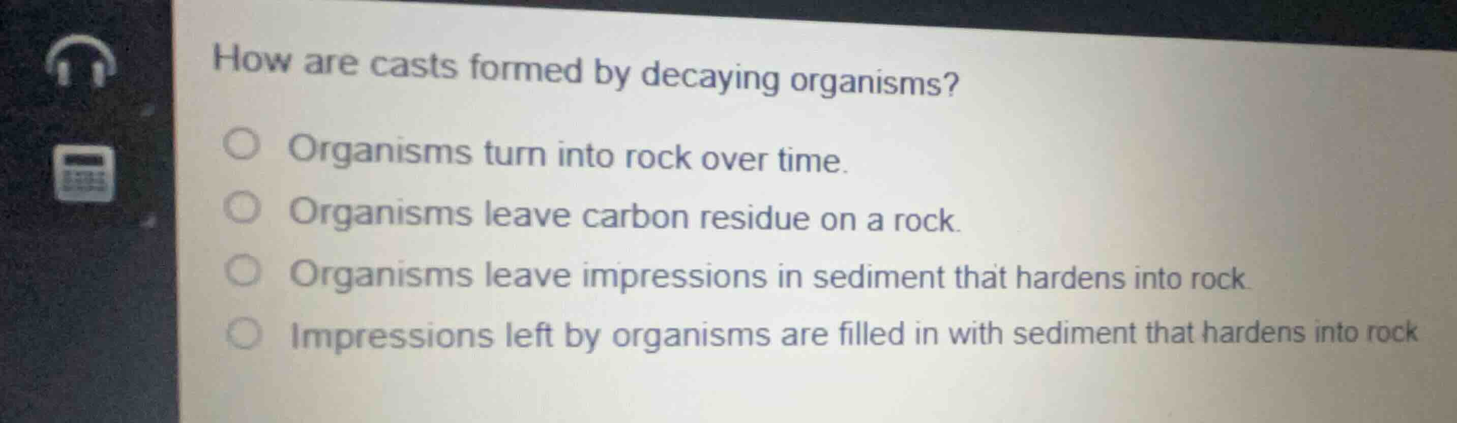 how are casts formed by decaying organisms? organisms turn into rock ov…