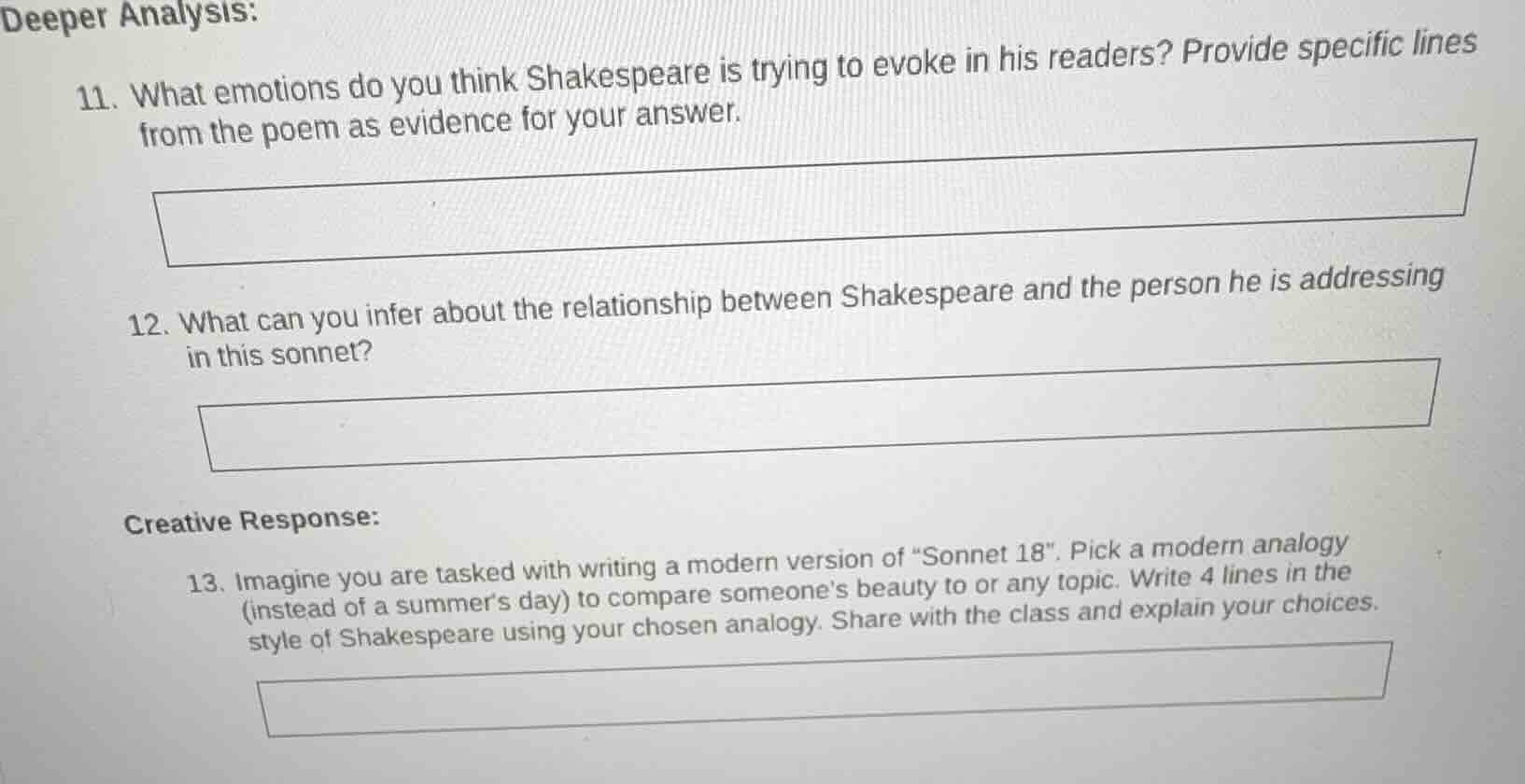 deeper analysis: 11. what emotions do you think shakespeare is trying t…