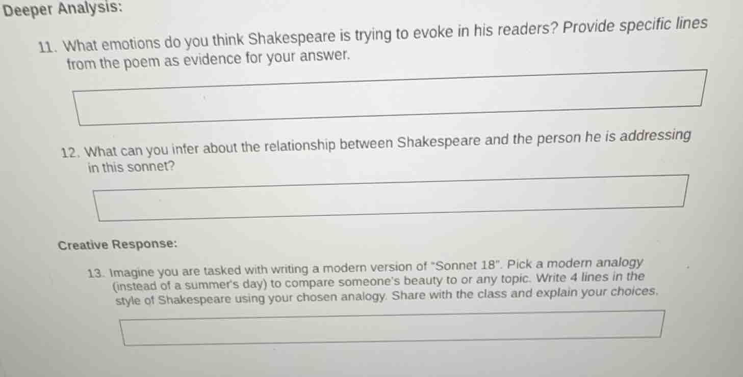 deeper analysis: 11. what emotions do you think shakespeare is trying t…