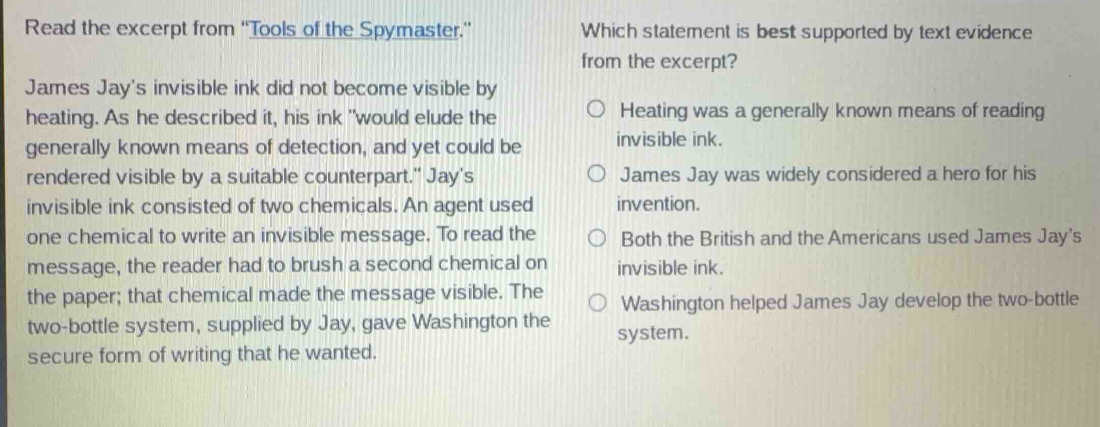 read the excerpt from \tools of the spymaster.\ james jays invisible in…