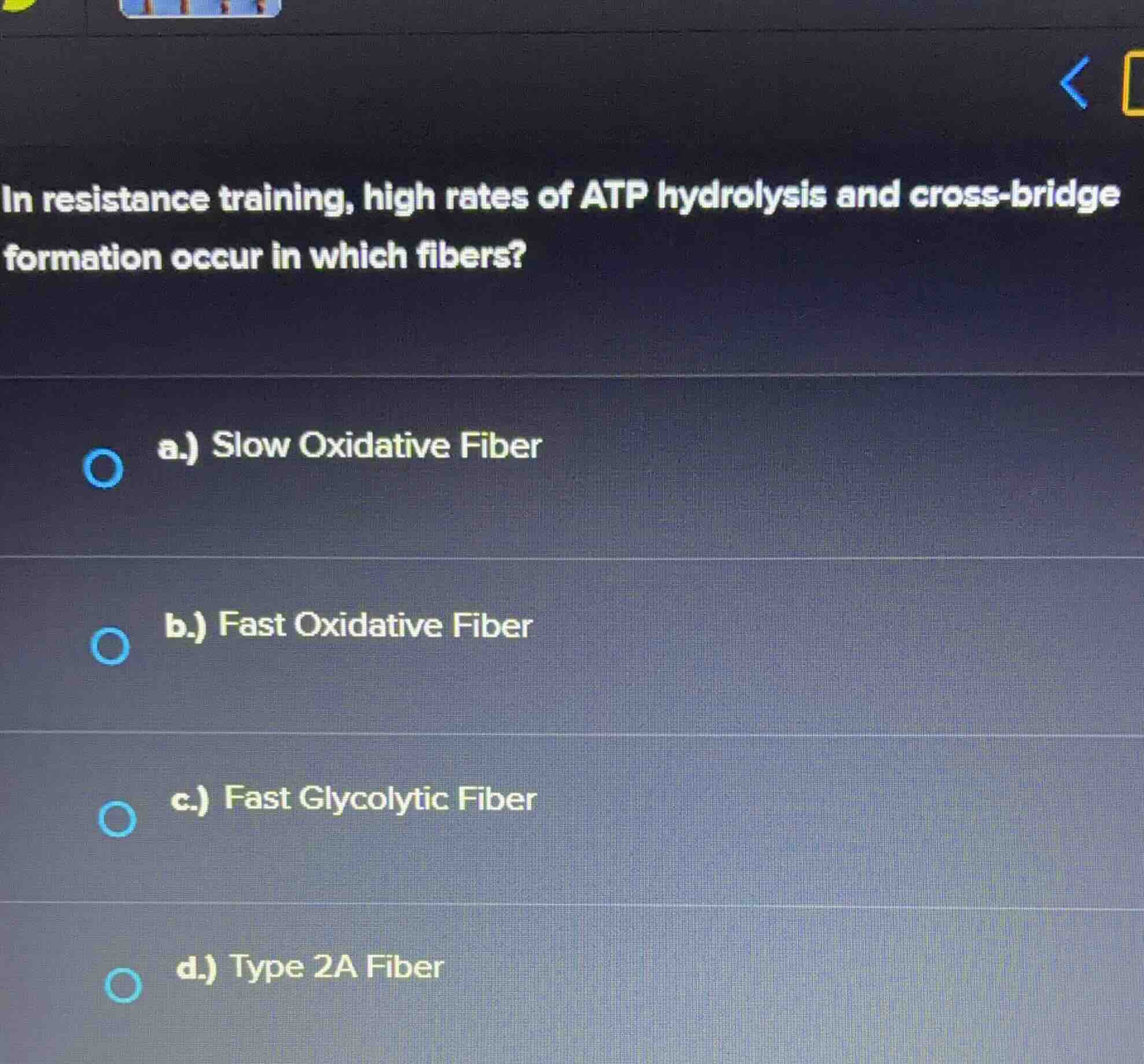 in resistance training, high rates of atp hydrolysis and cross-bridge f…