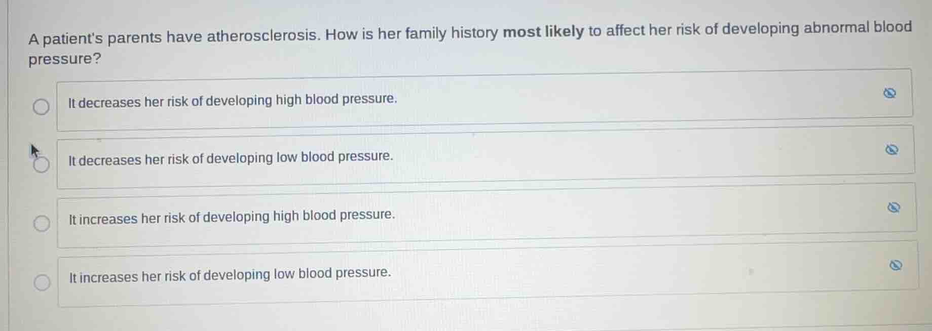 a patients parents have atherosclerosis. how is her family history most…