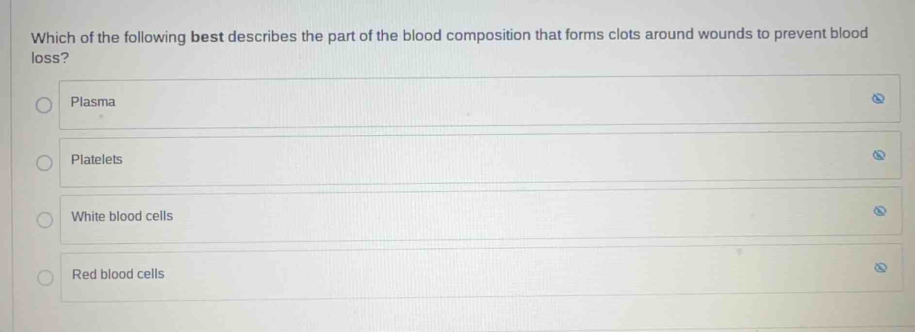 which of the following best describes the part of the blood composition…