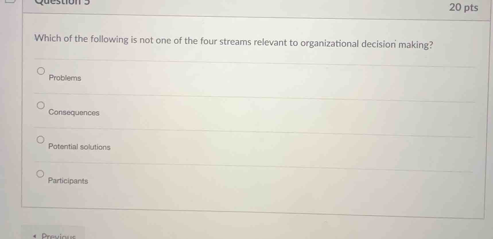which of the following is not one of the four streams relevant to organ…