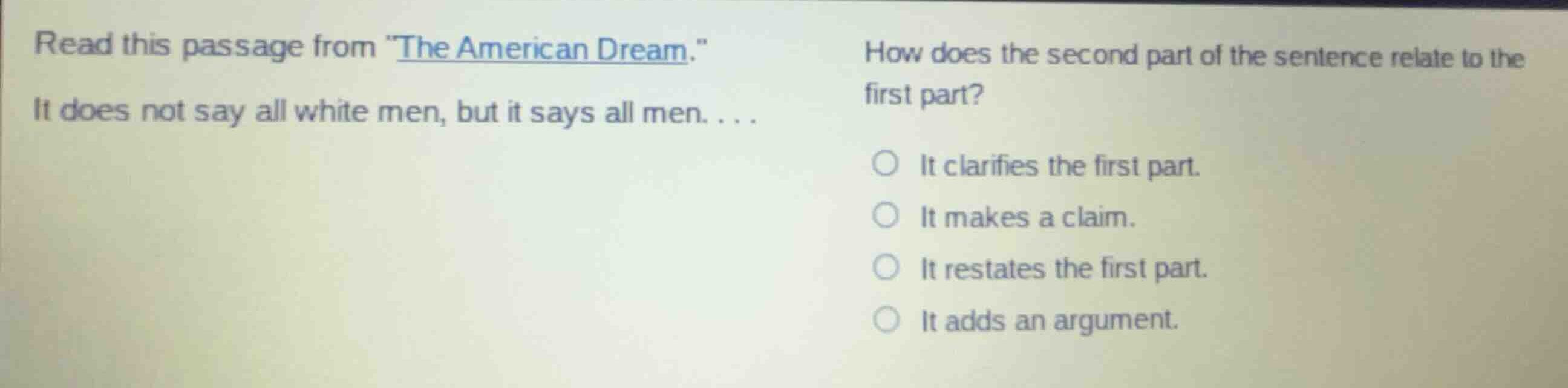 read this passage from \the american dream.\ it does not say all white …
