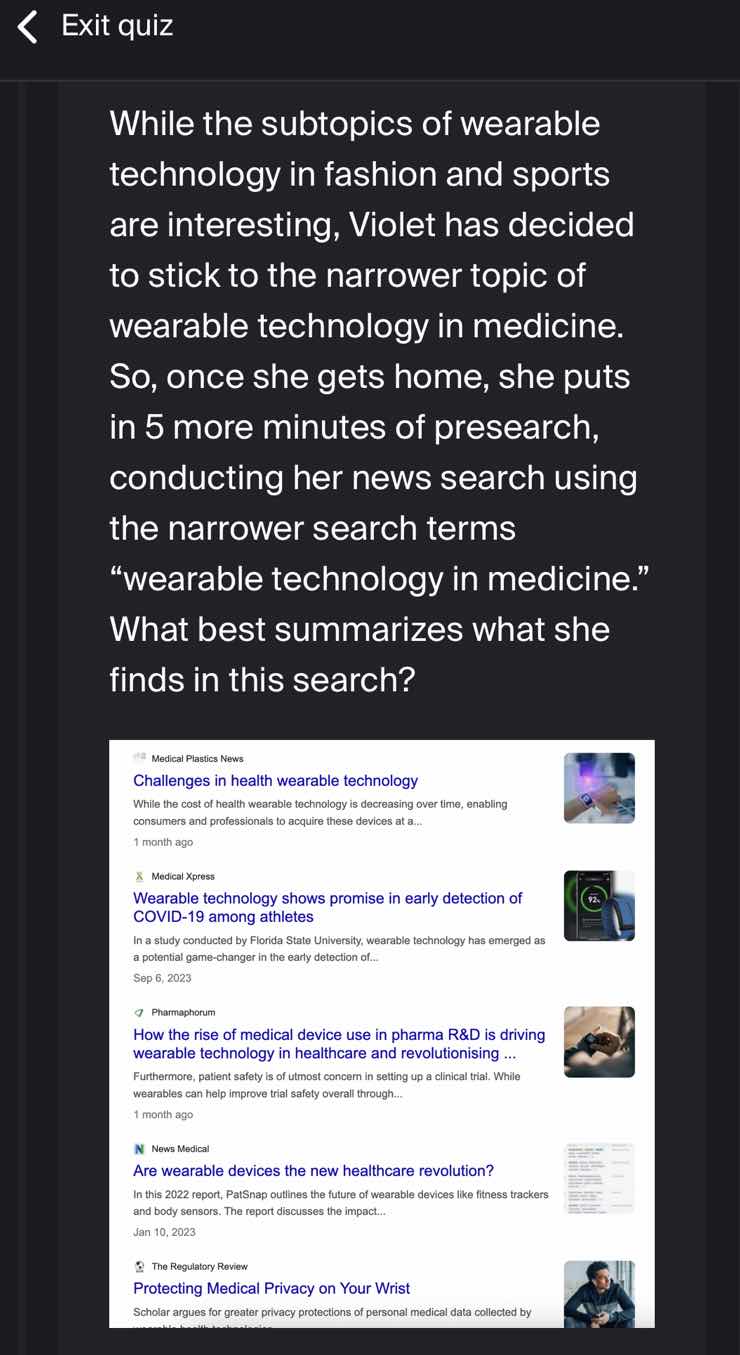 while the subtopics of wearable technology in fashion and sports are in…