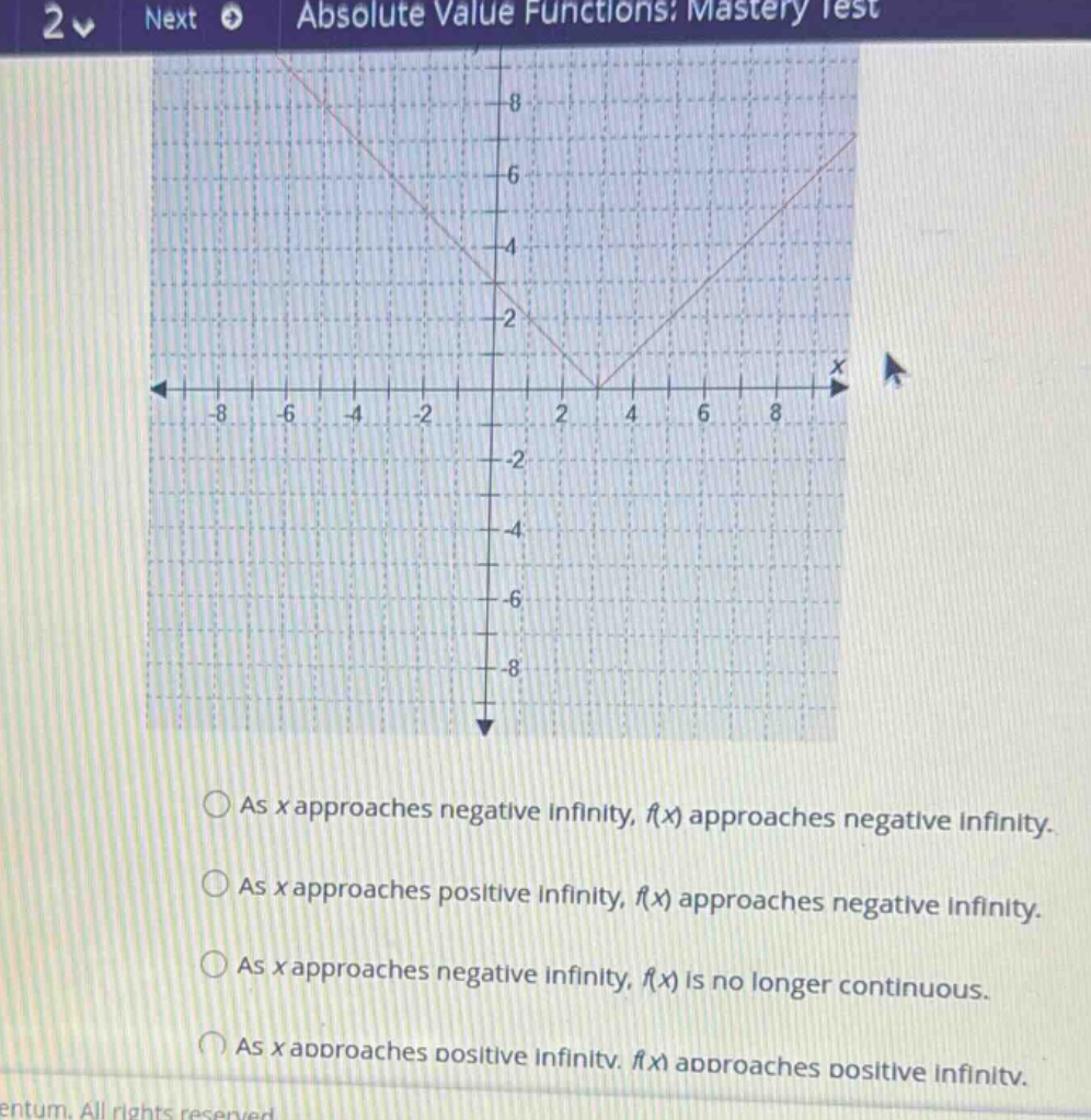 as \\(x\\) approaches negative infinity, \\(f(x)\\) approaches negative…