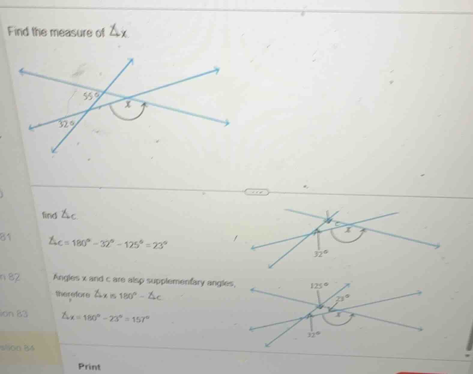 find the measure of \\(\\angle x\\).