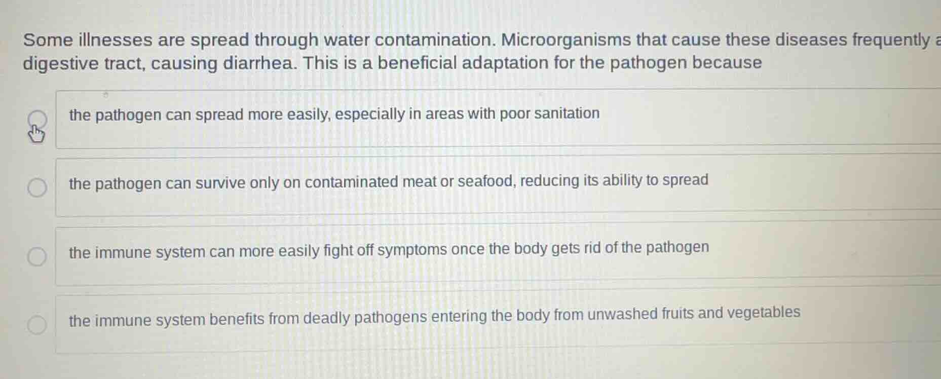 some illnesses are spread through water contamination. microorganisms t…