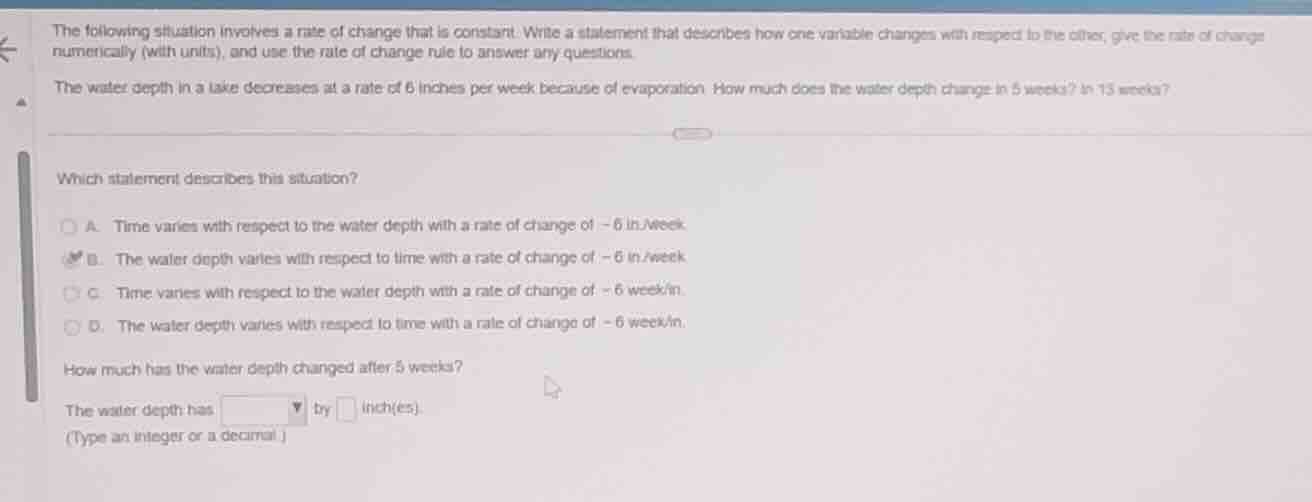 the following situation involves a rate of change that is constant. wri…
