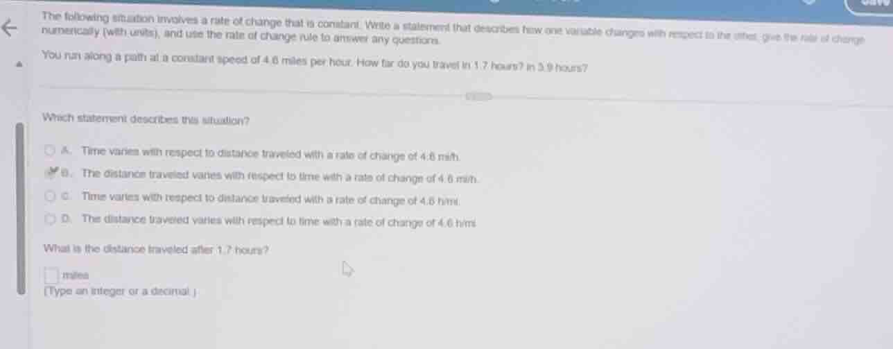the following situation involves a rate of change that is constant. wri…