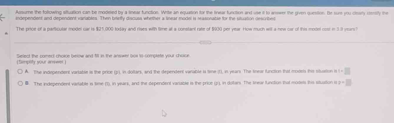 assume the following situation can be modeled by a linear function. wri…