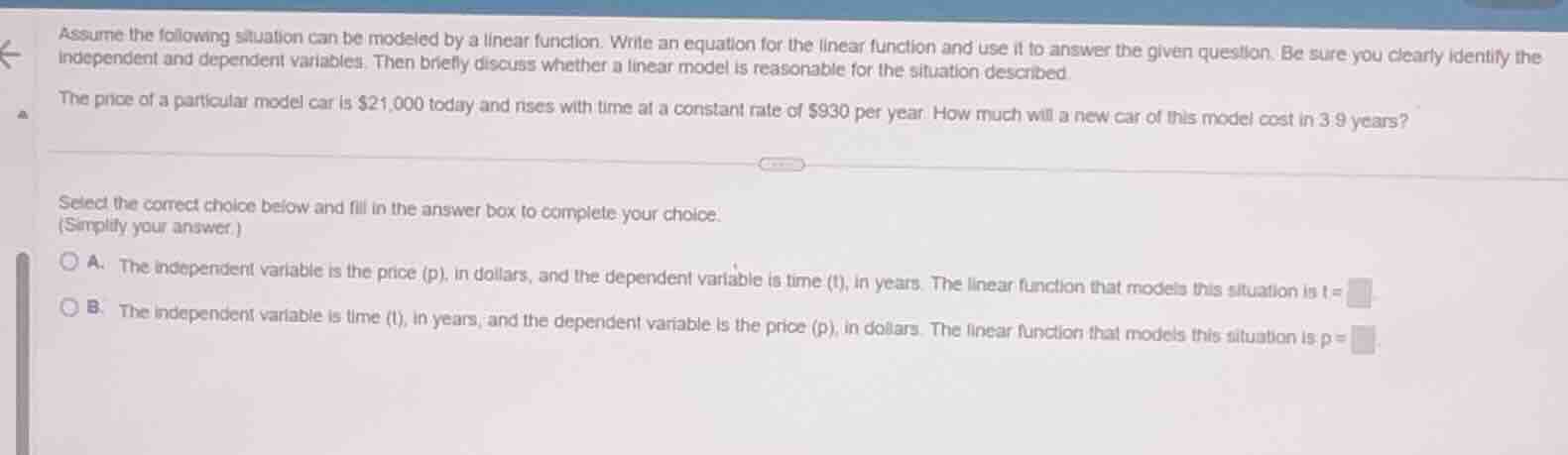 assume the following situation can be modeled by a linear function. wri…