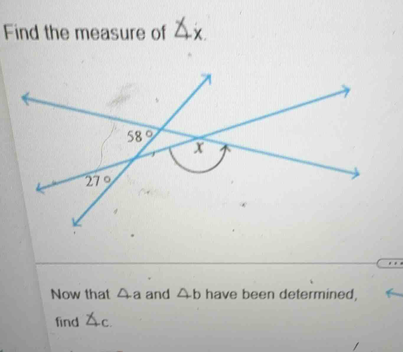 find the measure of \\(\\angle x\\). now that \\(\\angle a\\) and \\(\\…