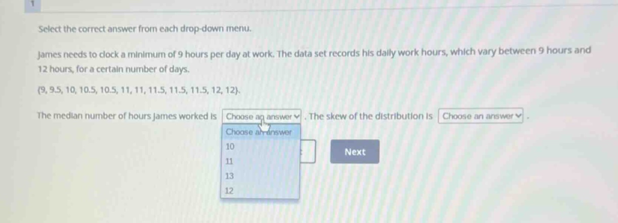 select the correct answer from each drop-down menu. james needs to cloc…