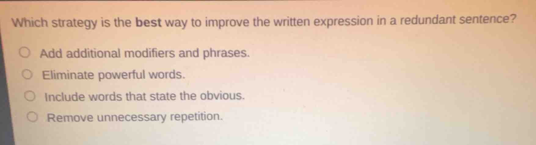 which strategy is the best way to improve the written expression in a r…