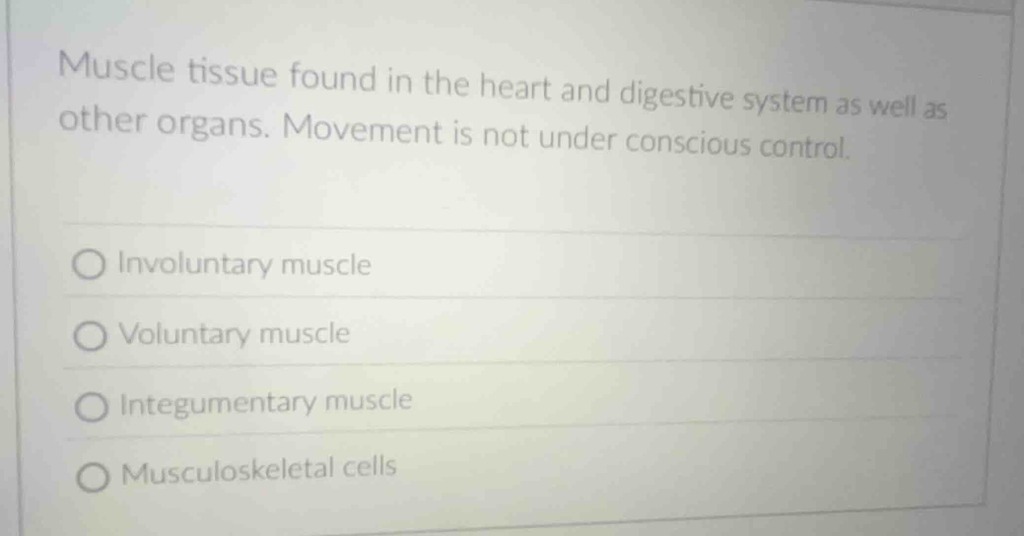 muscle tissue found in the heart and digestive system as well as other …