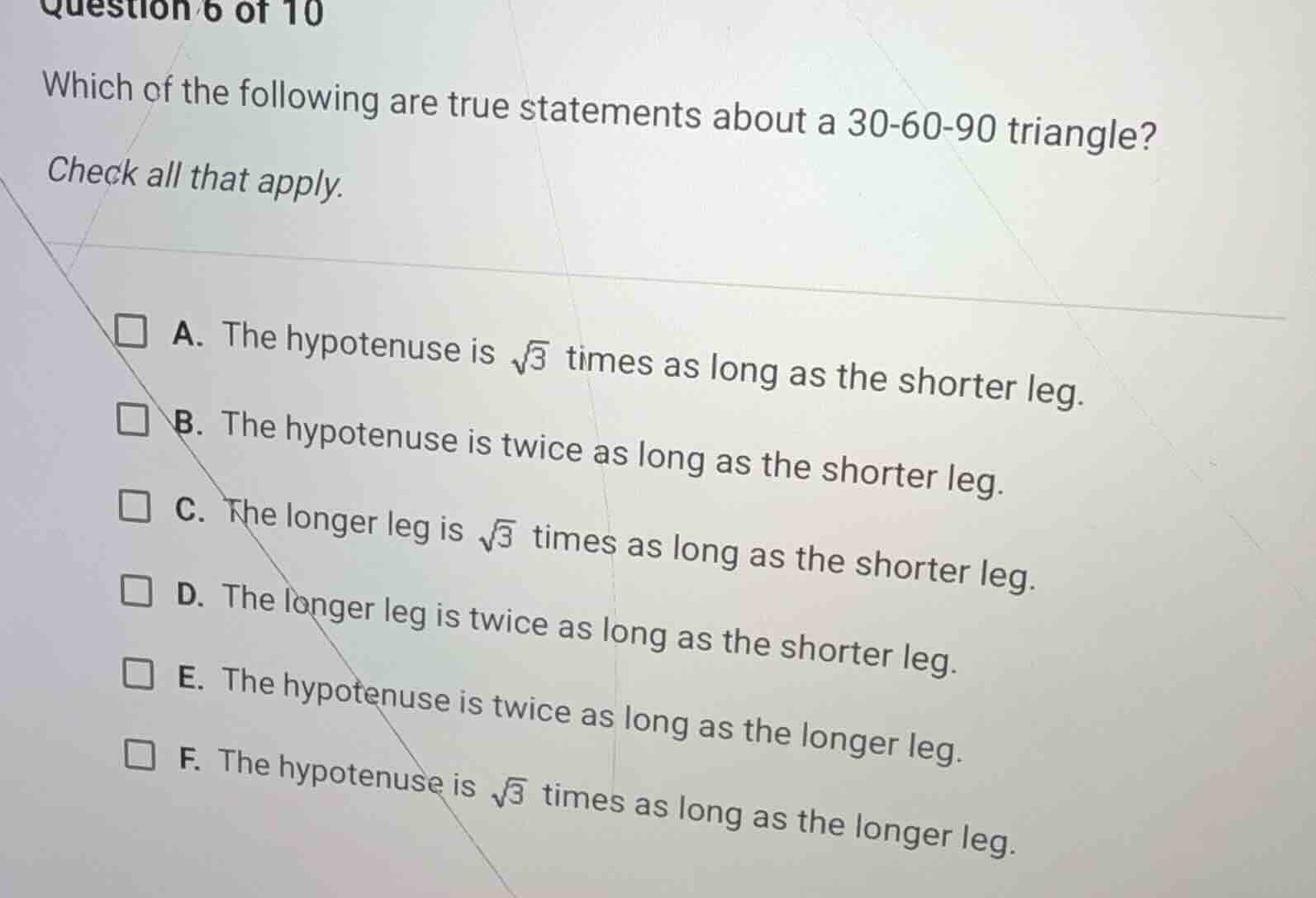 question 6 of 10 which of the following are true statements about a 30-…