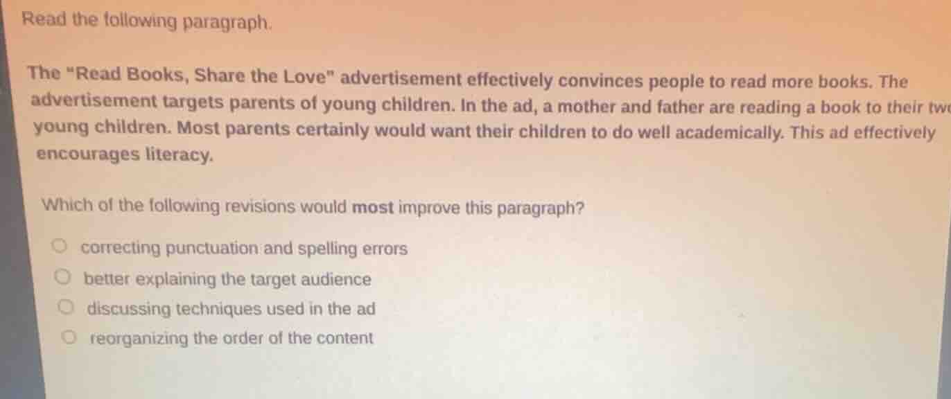 read the following paragraph. the ead books, share the love\ advertisem…