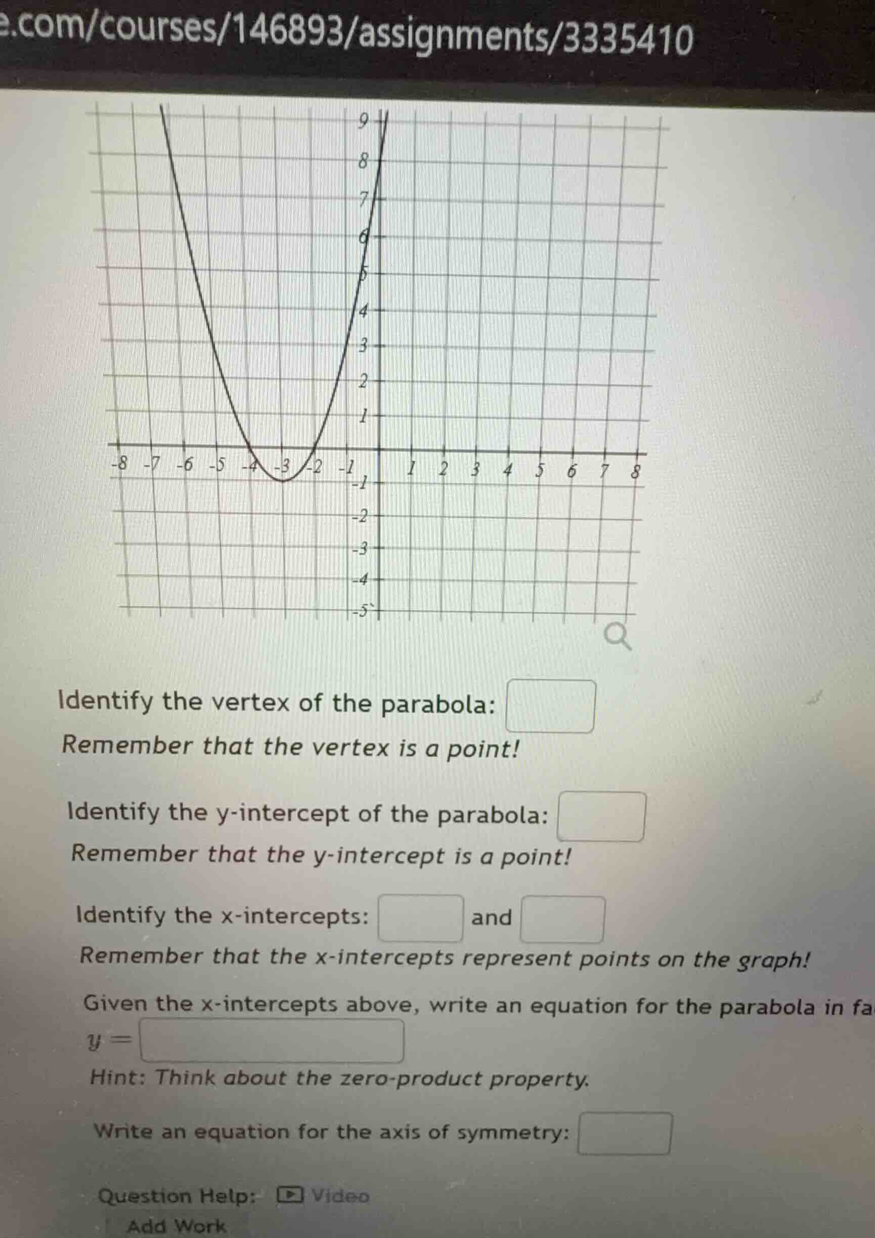 identify the vertex of the parabola: remember that the vertex is a poin…