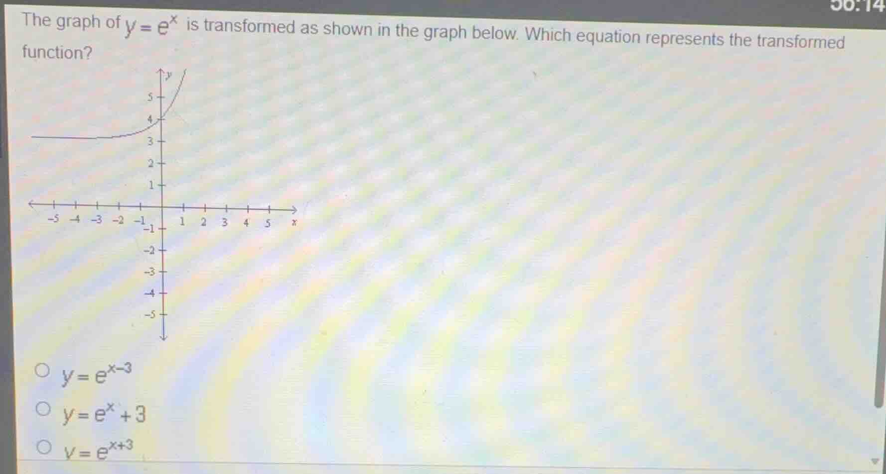 the graph of \\(y = e^x\\) is transformed as shown in the graph below. …