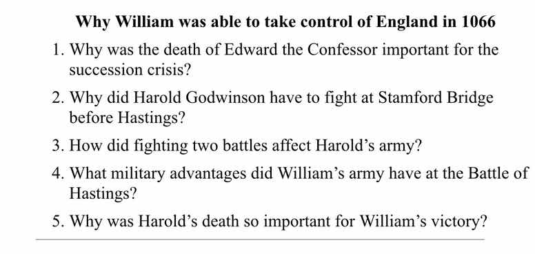 why william was able to take control of england in 1066 1. why was the …