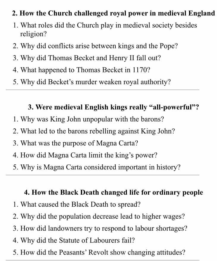 2. how the church challenged royal power in medieval england 1. what ro…