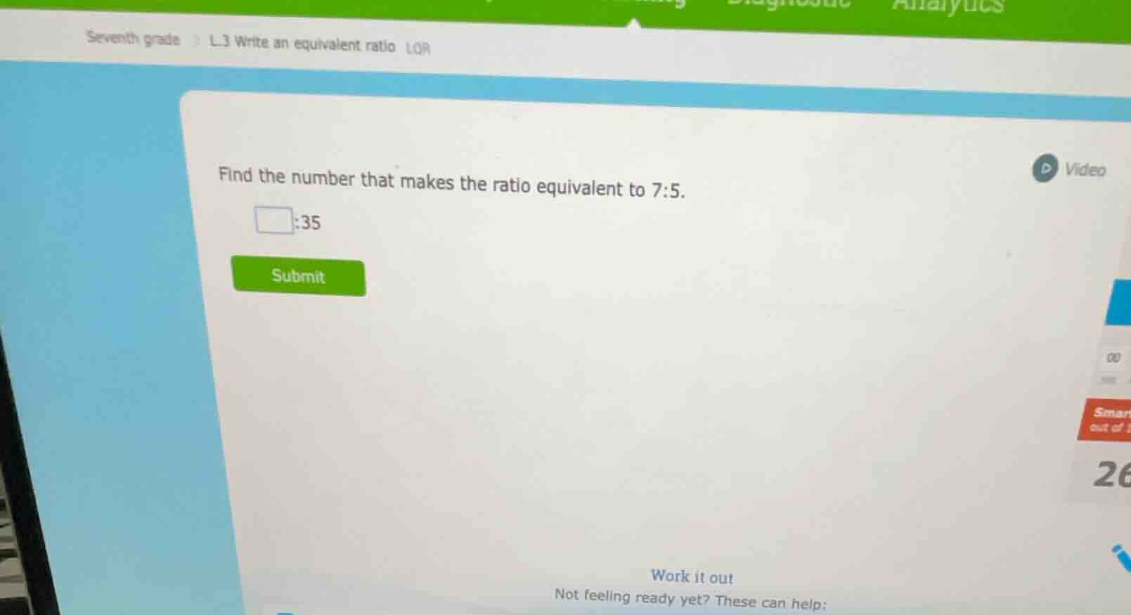 find the number that makes the ratio equivalent to 7:5. \\(\\square\\) …