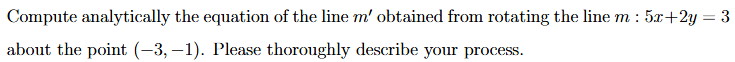 compute analytically the equation of the line (m) obtained from rotatin…
