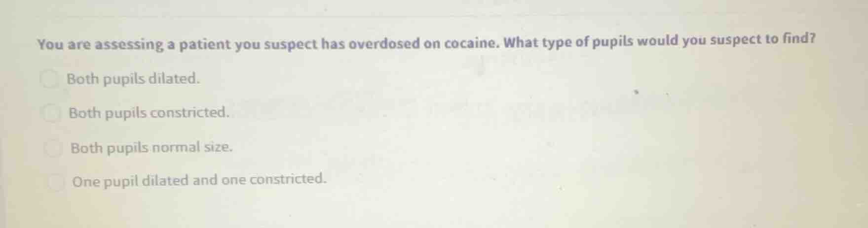 you are assessing a patient you suspect has overdosed on cocaine. what …