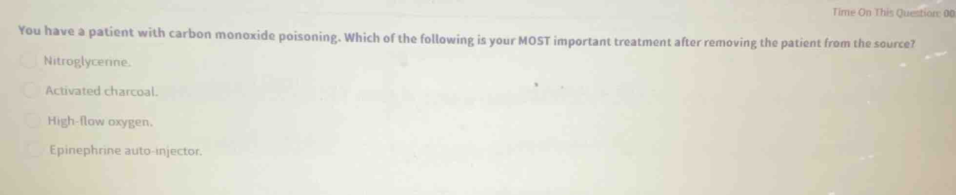 you have a patient with carbon monoxide poisoning. which of the followi…