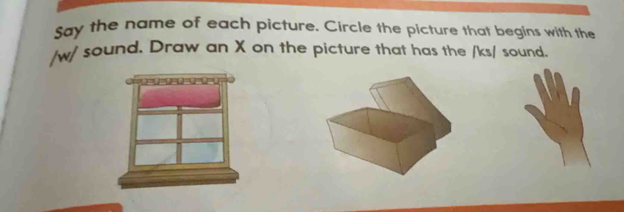 say the name of each picture. circle the picture that begins with the /…