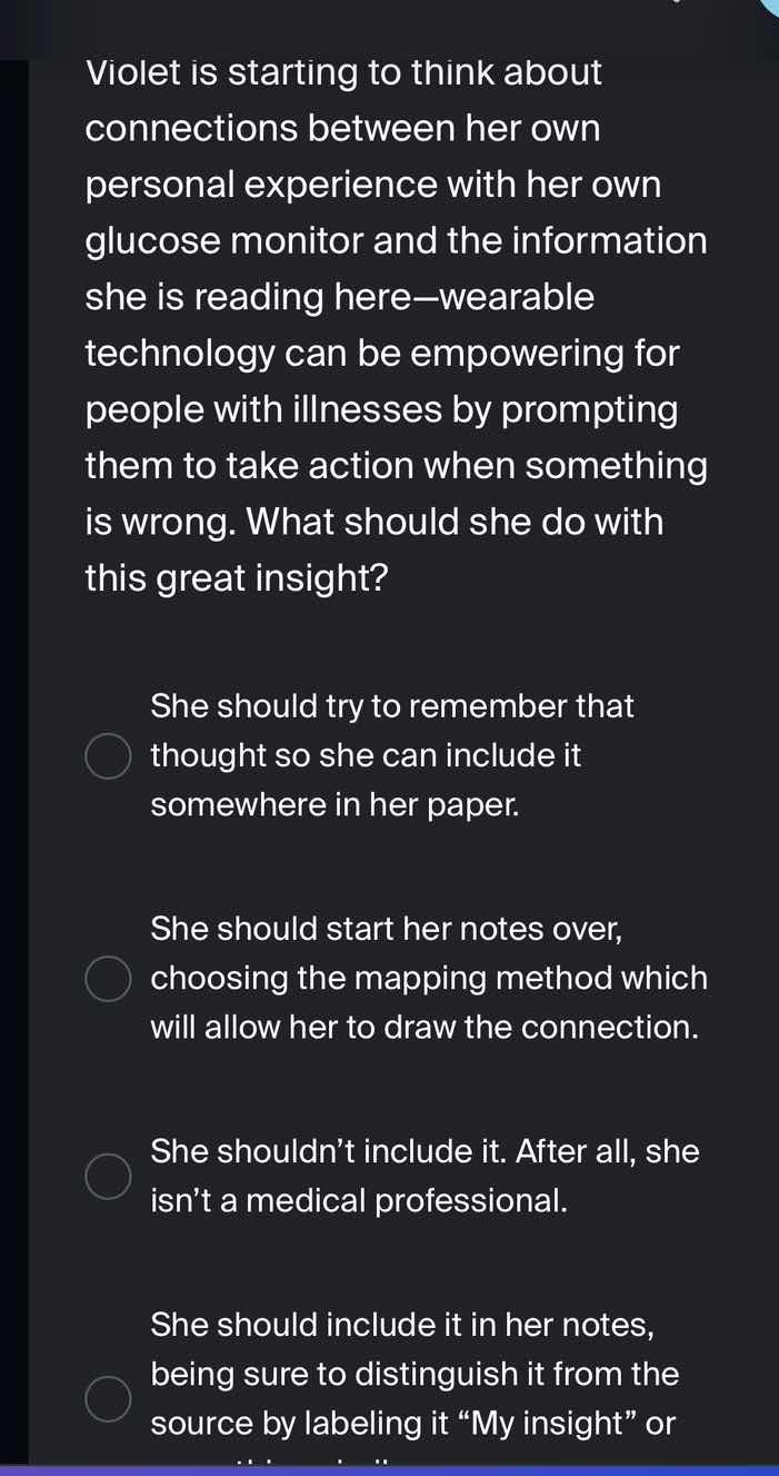 violet is starting to think about connections between her own personal …