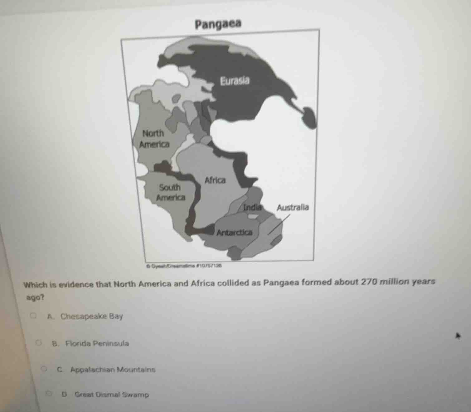 pangaea which is evidence that north america and africa collided as pan…