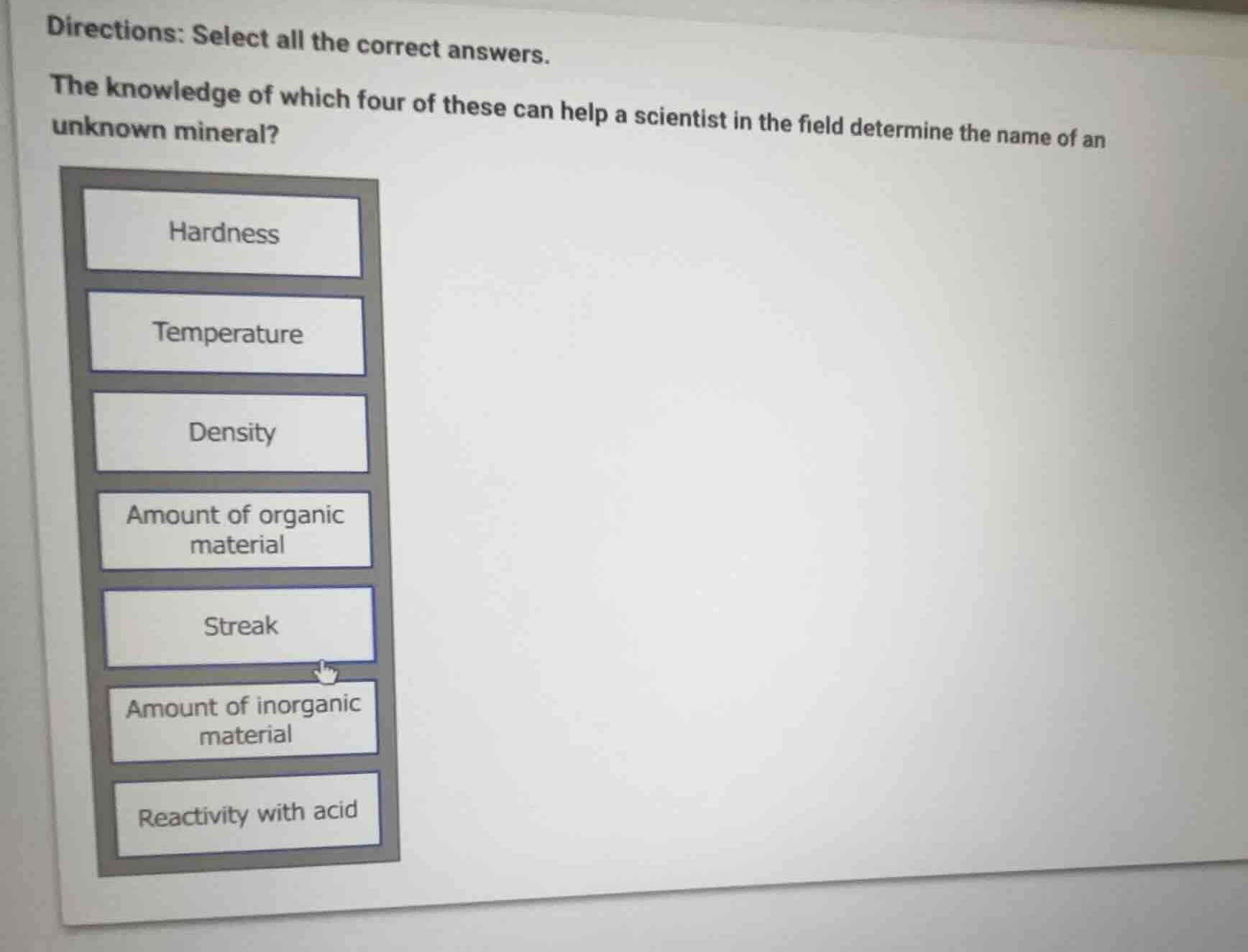 directions: select all the correct answers. the knowledge of which four…