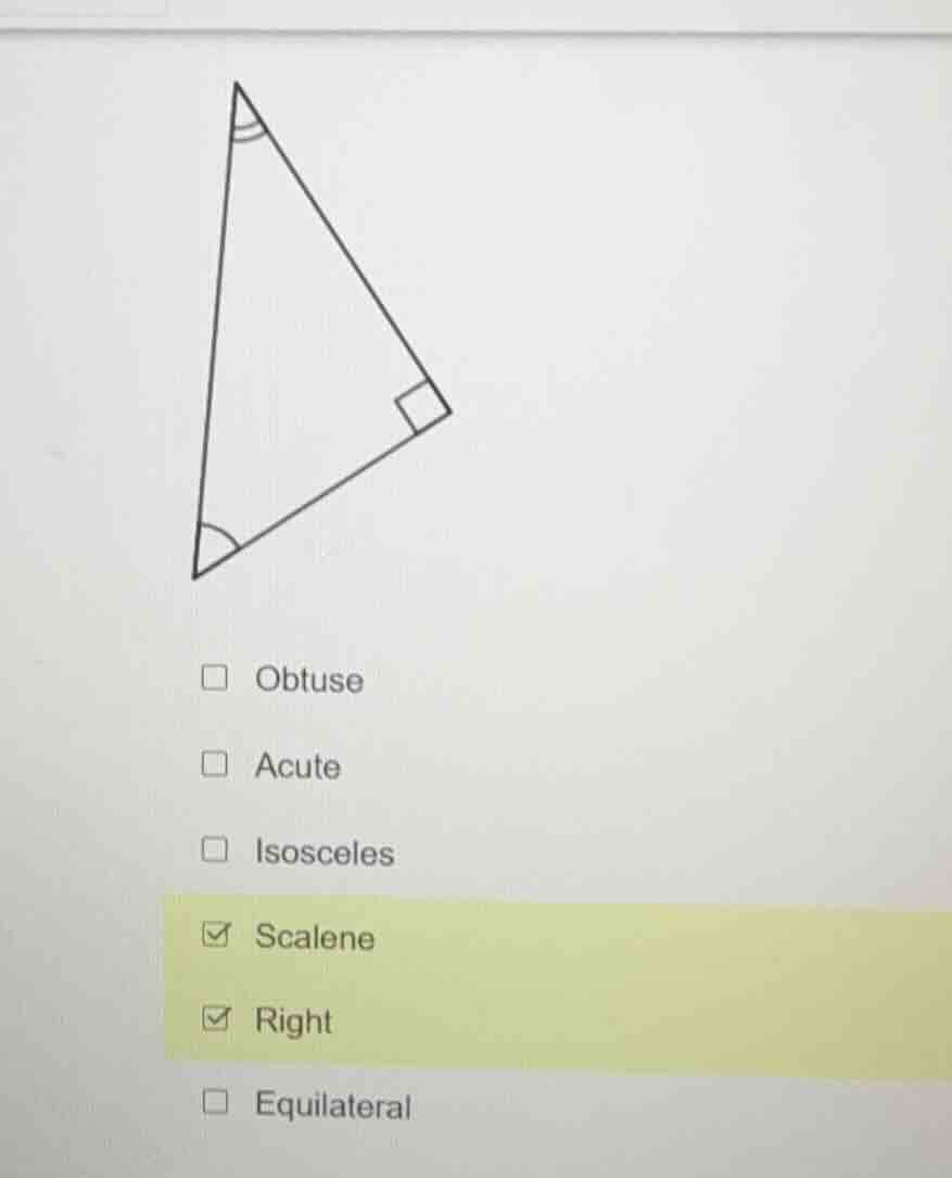 obtuse acute isosceles scalene right equilateral