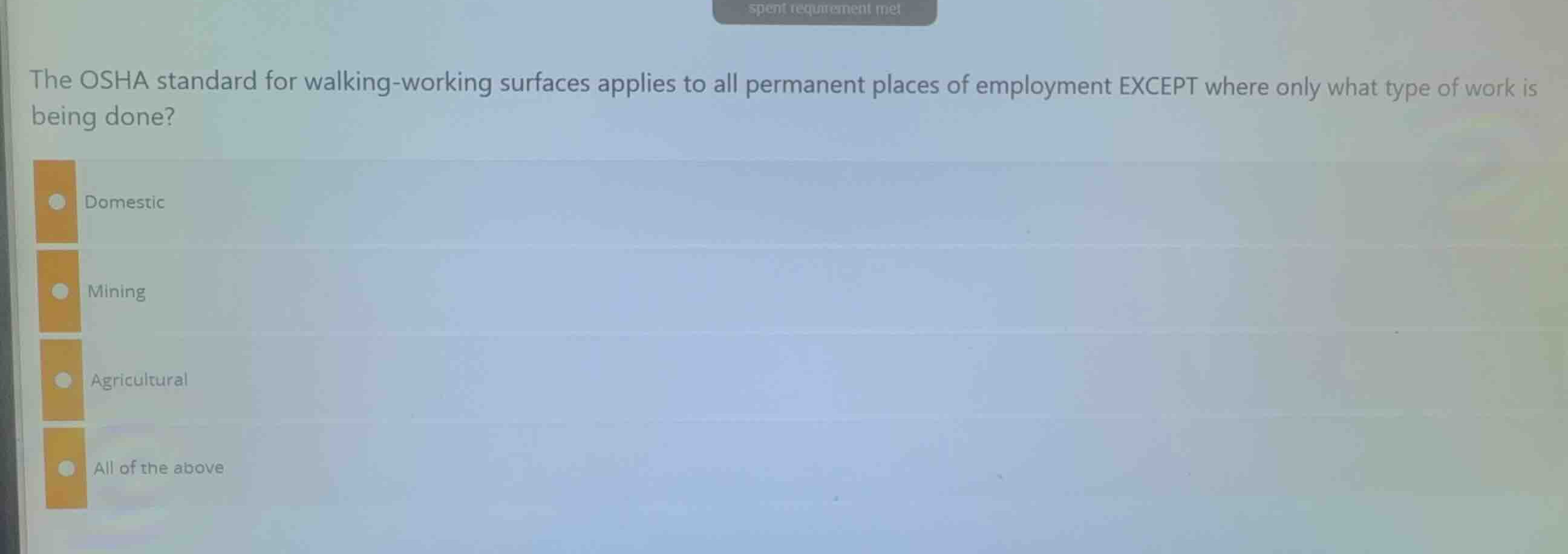 the osha standard for walking-working surfaces applies to all permanent…