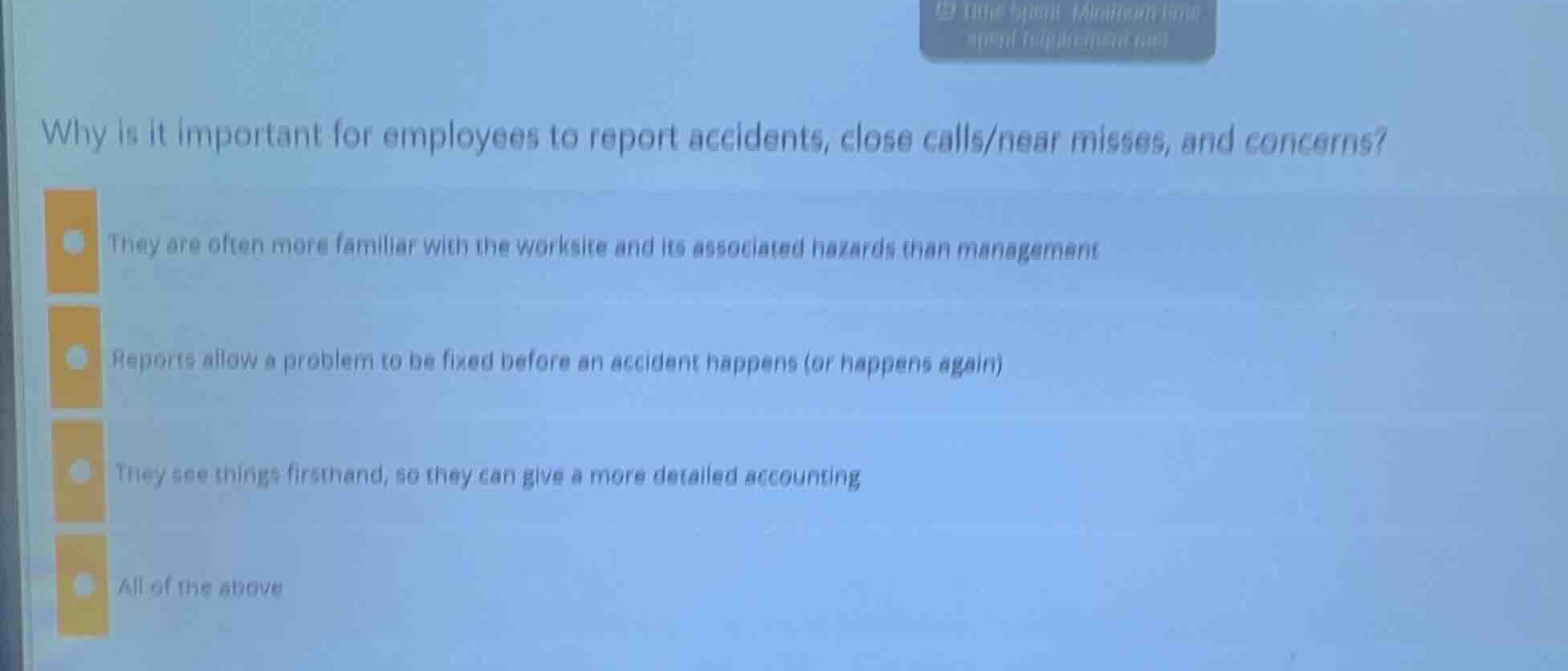 why is it important for employees to report accidents, close calls/near…