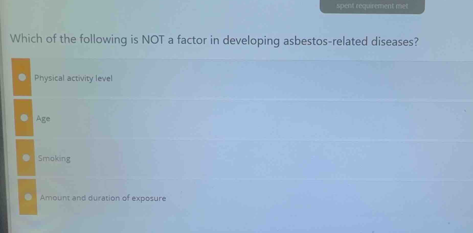 which of the following is not a factor in developing asbestos-related d…