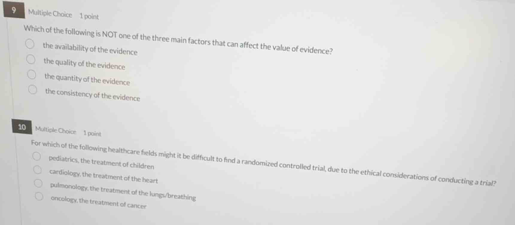 9 multiple choice 1 point which of the following is not one of the thre…