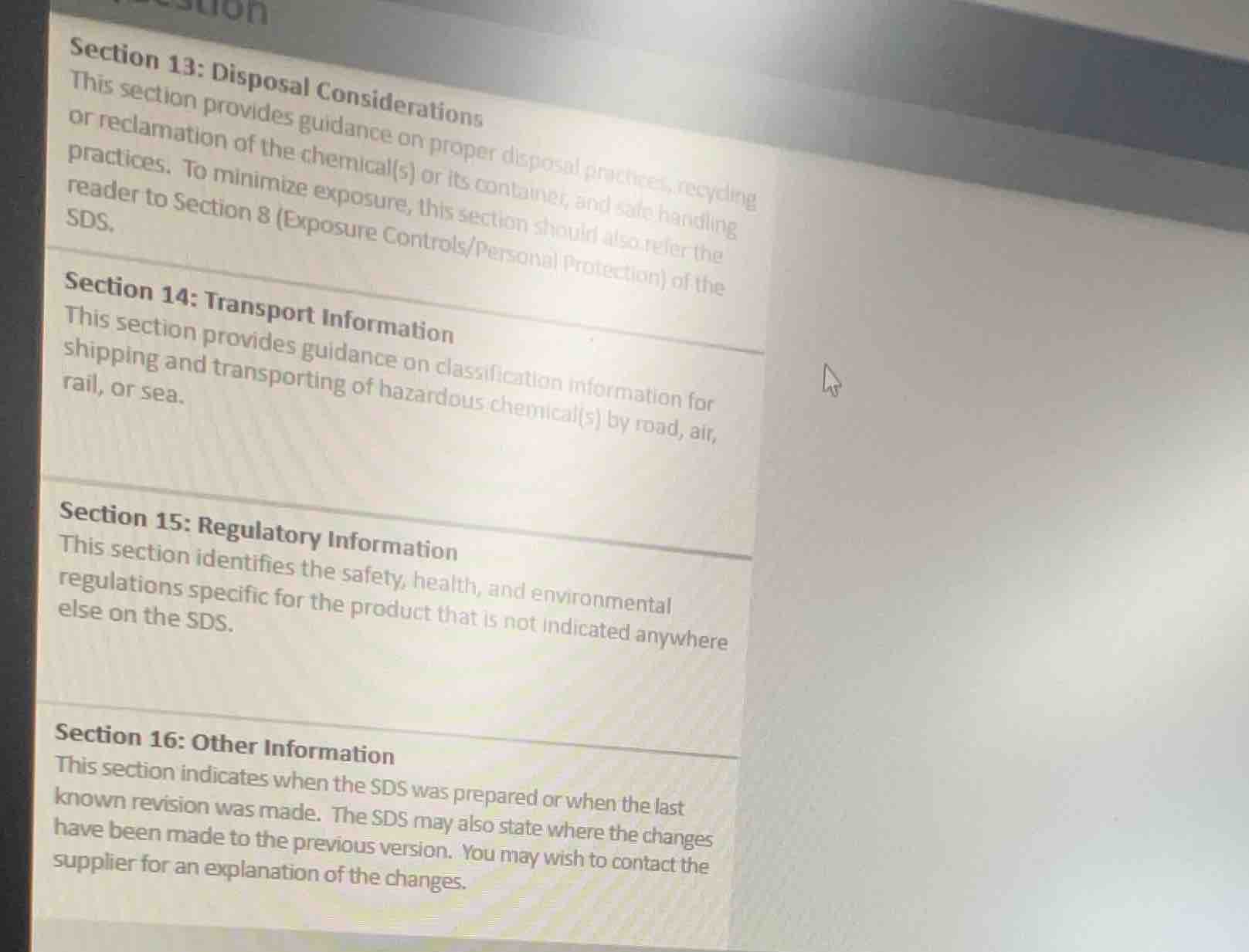 section 13: disposal considerations this section provides guidance on p…